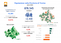 Anticipazione dei dati sulla popolazione della provincia di Treviso al 31 dicembre 2023