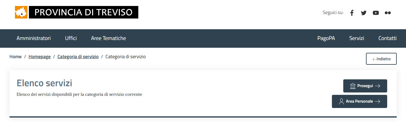 Servizi on-line del Virtual URP della Provinicia di Treviso