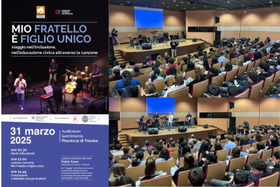 Pari opportunità e inclusione: in Auditorium lo spettacolo &quot;Mio fratello è figlio unico&quot;, una lezione-concerto in musica per oltre 200 studentesse e studenti