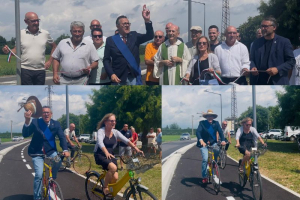 Castelfranco Veneto, Provincia e Comune tagliano il nastro per la nuova pista ciclabile sulla SP 102